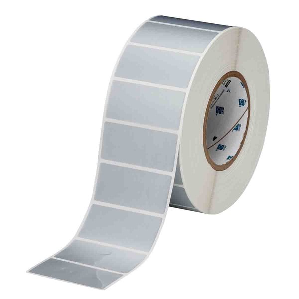 Brady Tamper-Resistant Metallized Vinyl Labels 1.25 in H x 2.75 in W Silver 3000/RL THT-7-362-3